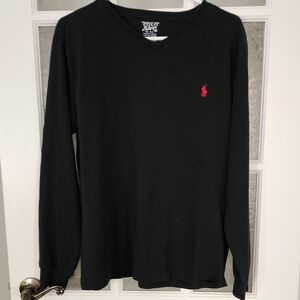 Polo Ralph Lauren / Black V-Neck Long Sleeve Shirt